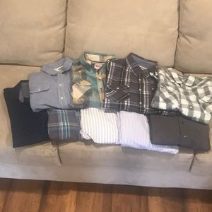 Large casual and dress button downs.